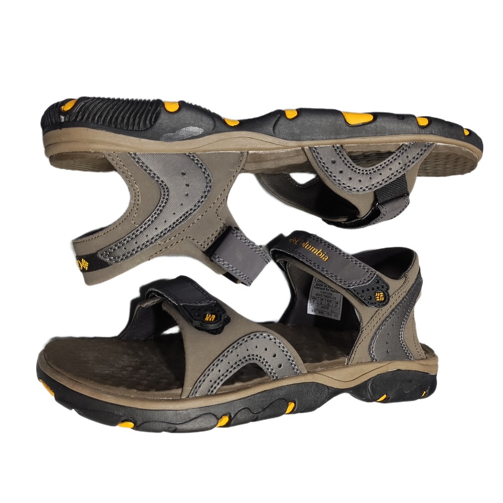 Columbia Riptide II Hiking Sandals Mens 9 Gray Black Comfort Open Toe YM6045-255